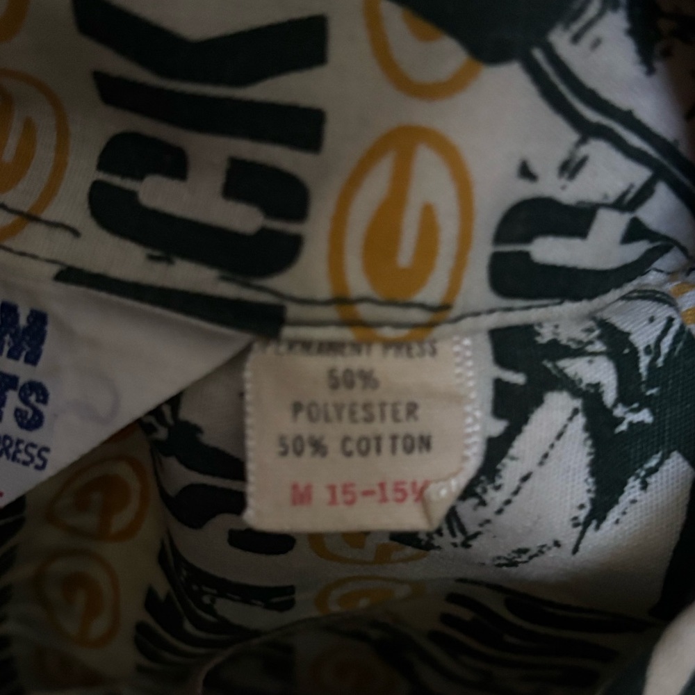 Green Bay Packers 1970s Vintage NFL Team Shirts Permanent Press Green/Yellow - Picture 5 of 6
